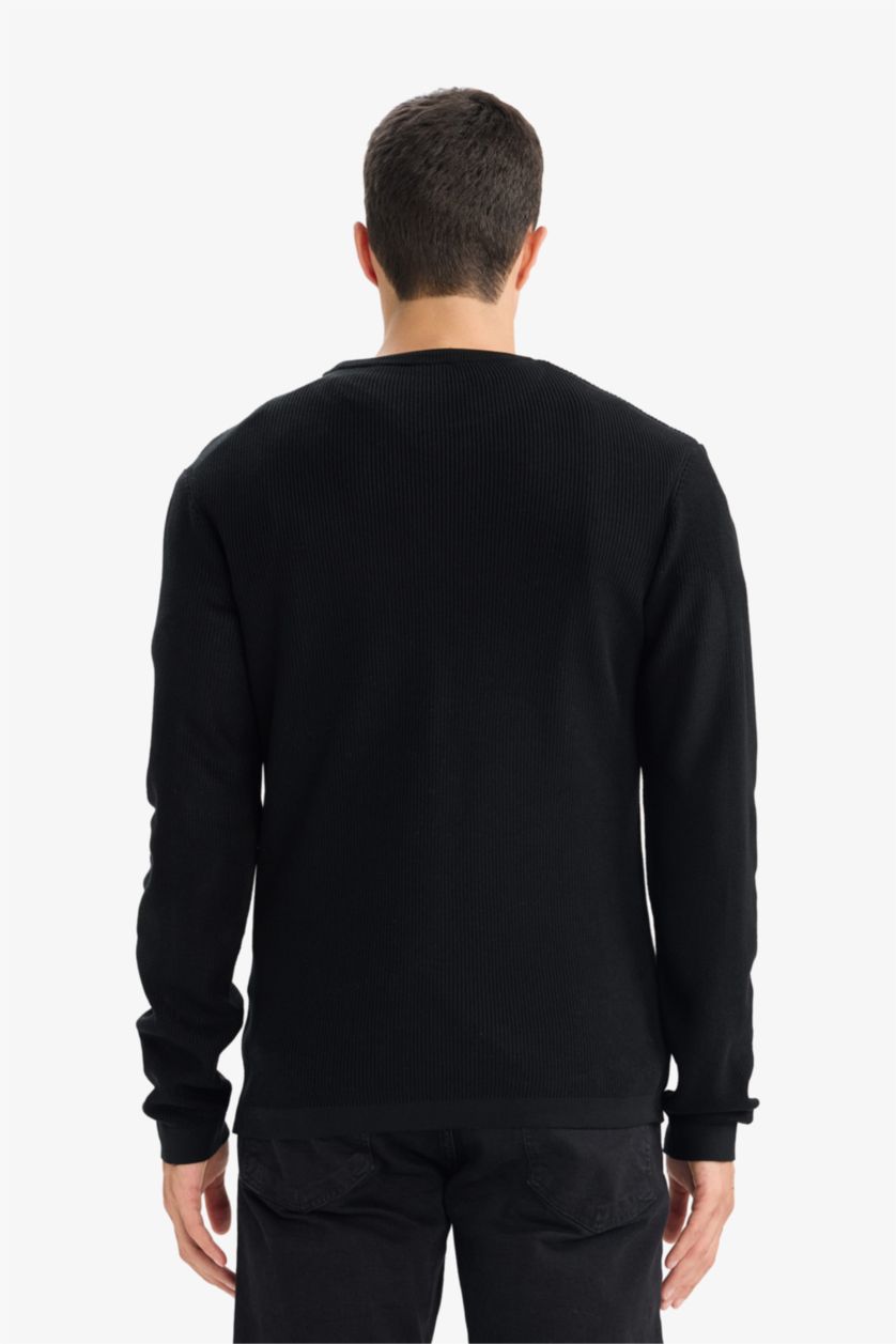 رجال أسود بلوز تريكو