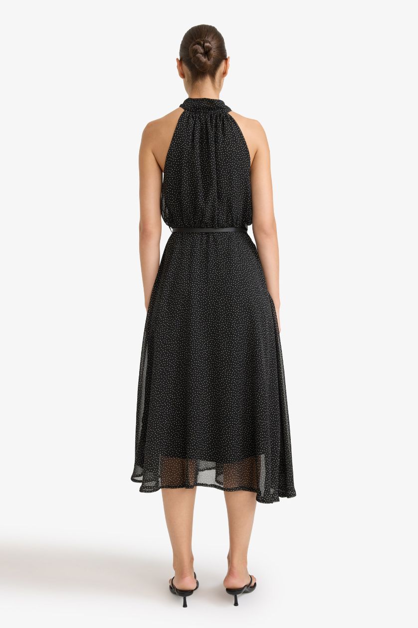 Әйелдерге қара нүкте қысқа жеңді Қысқа жеңді тоқылған көйлек