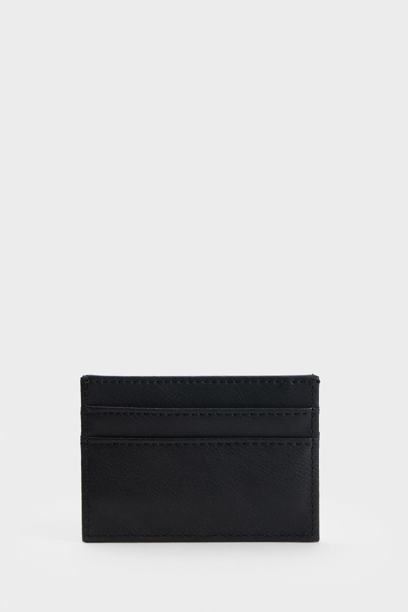 MAN Black Man Faux Leather Business Card Wallet