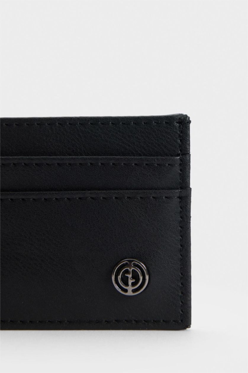 Men Black Man Business Card Wallet