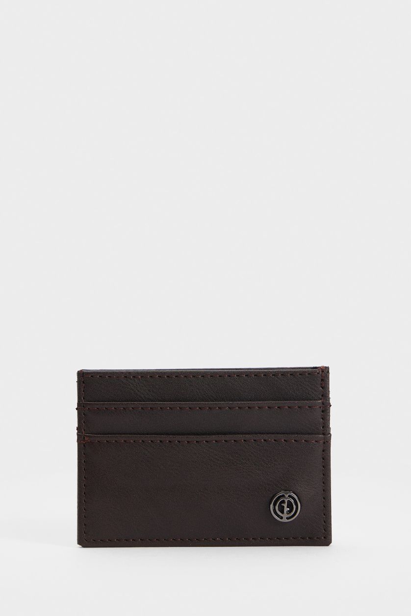 رجالي بني محفظة بطاقات رجالي جلد صناعي