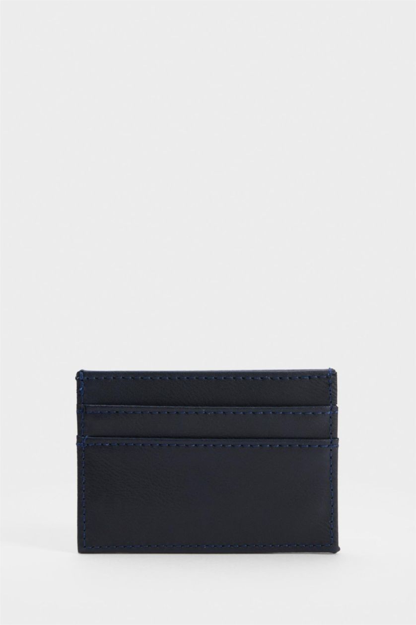 MAN NAVY Man Faux Leather Business Card Wallet