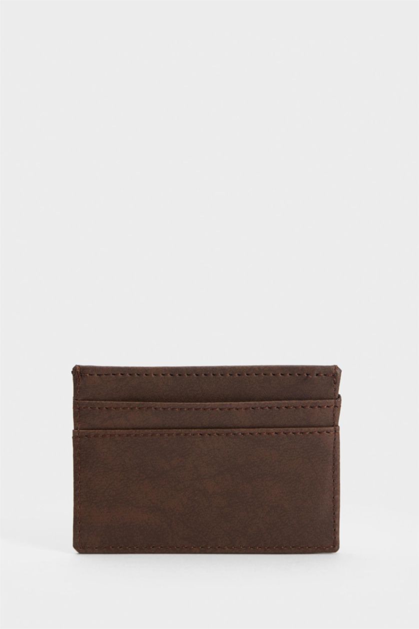 رجالي بني محفظة بطاقات رجالي جلد صناعي