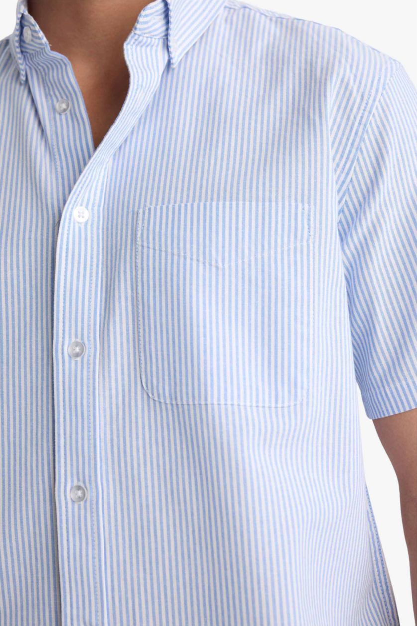 Erkek Mavi %100 Pamuk Gömlek