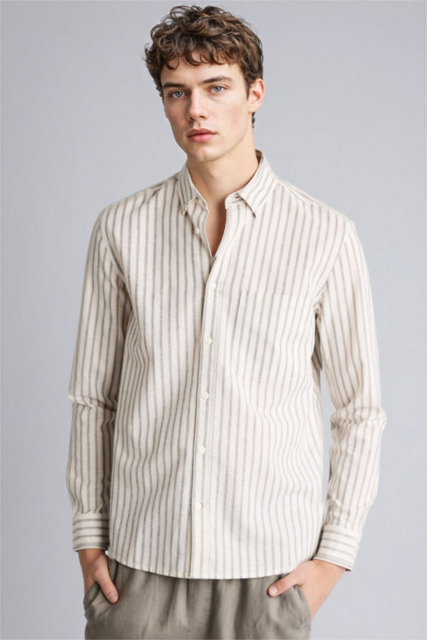 رجالي بيج فاتح Man Long Sleeve Shirt