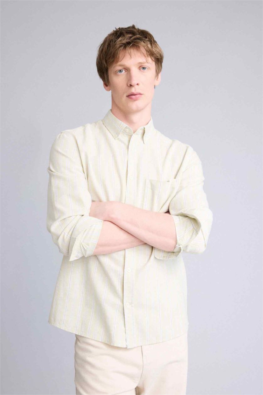 رجال أخضر فاتح Man Long Sleeve Shirt