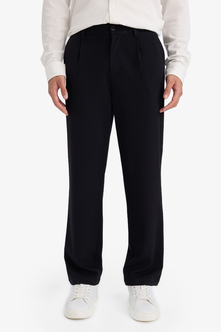 MAN Black Straight Fit Trousers