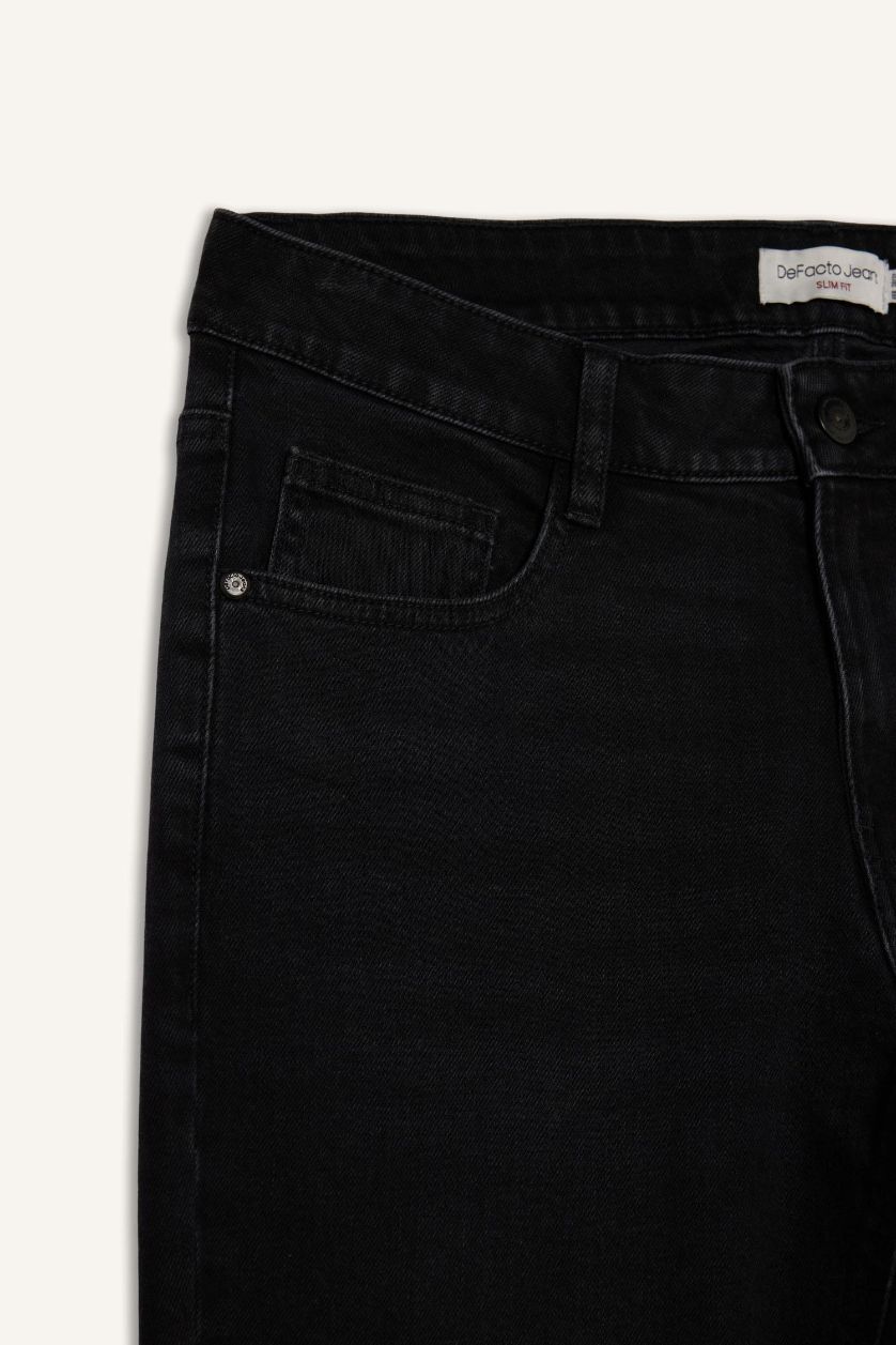 رجالي أسود بنطلون جينز بيدرو سليم فيت برجل ضيقة