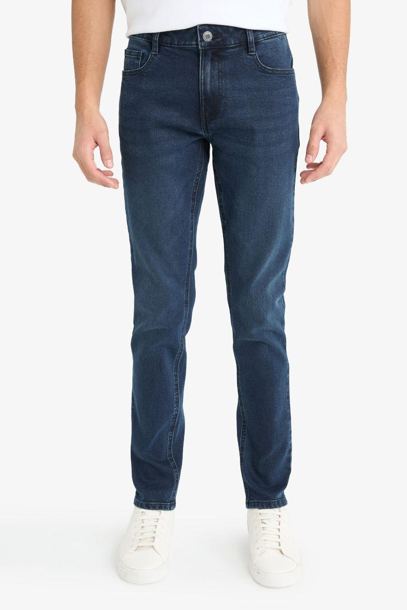 MAN Blue Black Pedro Slim Fit Faded Effect Jeans