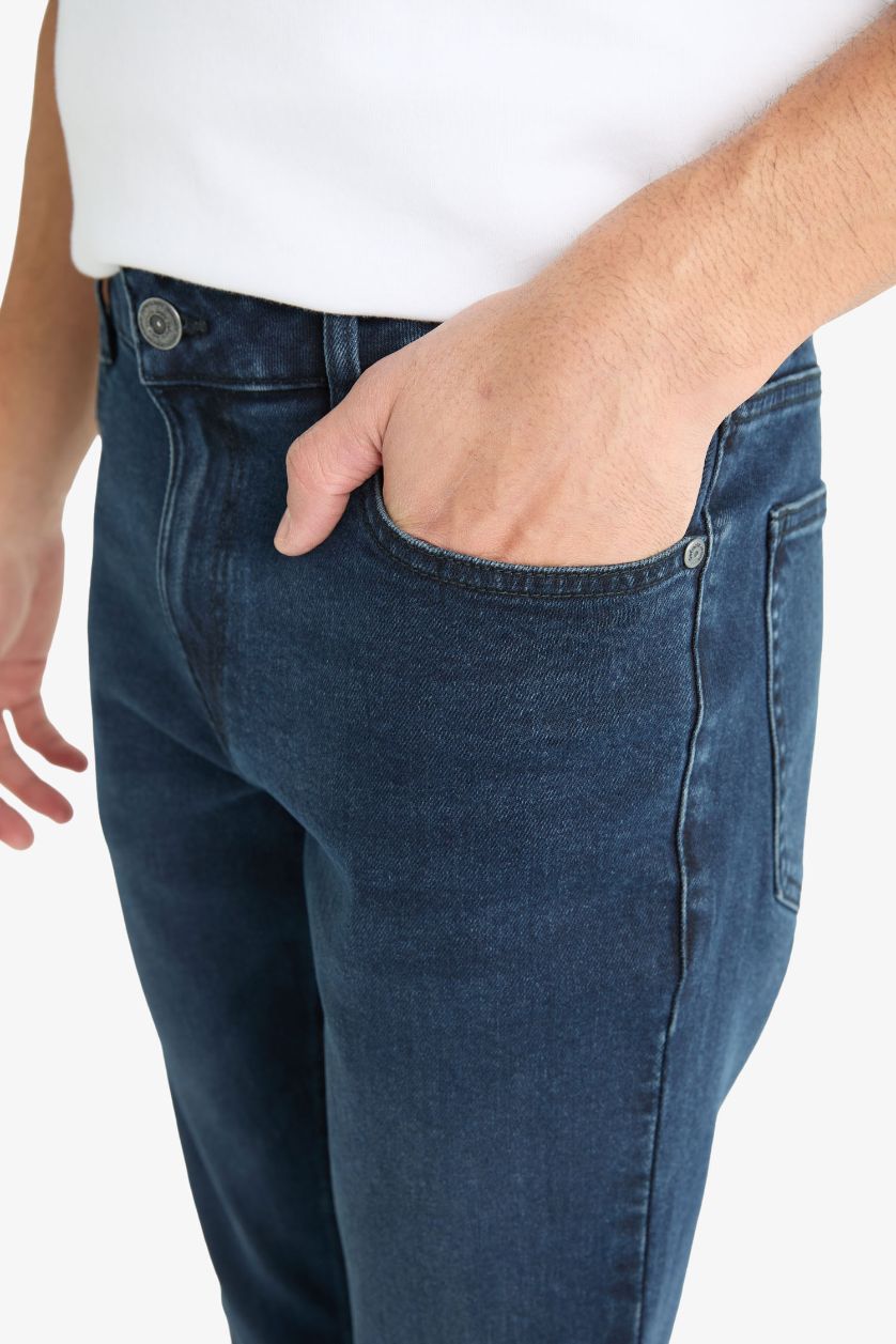 MAN Blue Black Pedro Slim Fit Faded Effect Jeans