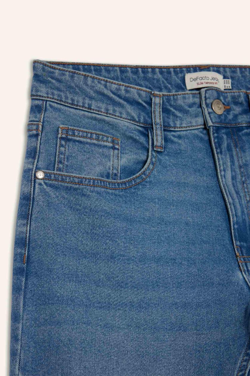 رجالي أزرق بنطلون جينز سليم فيت برجل عادية