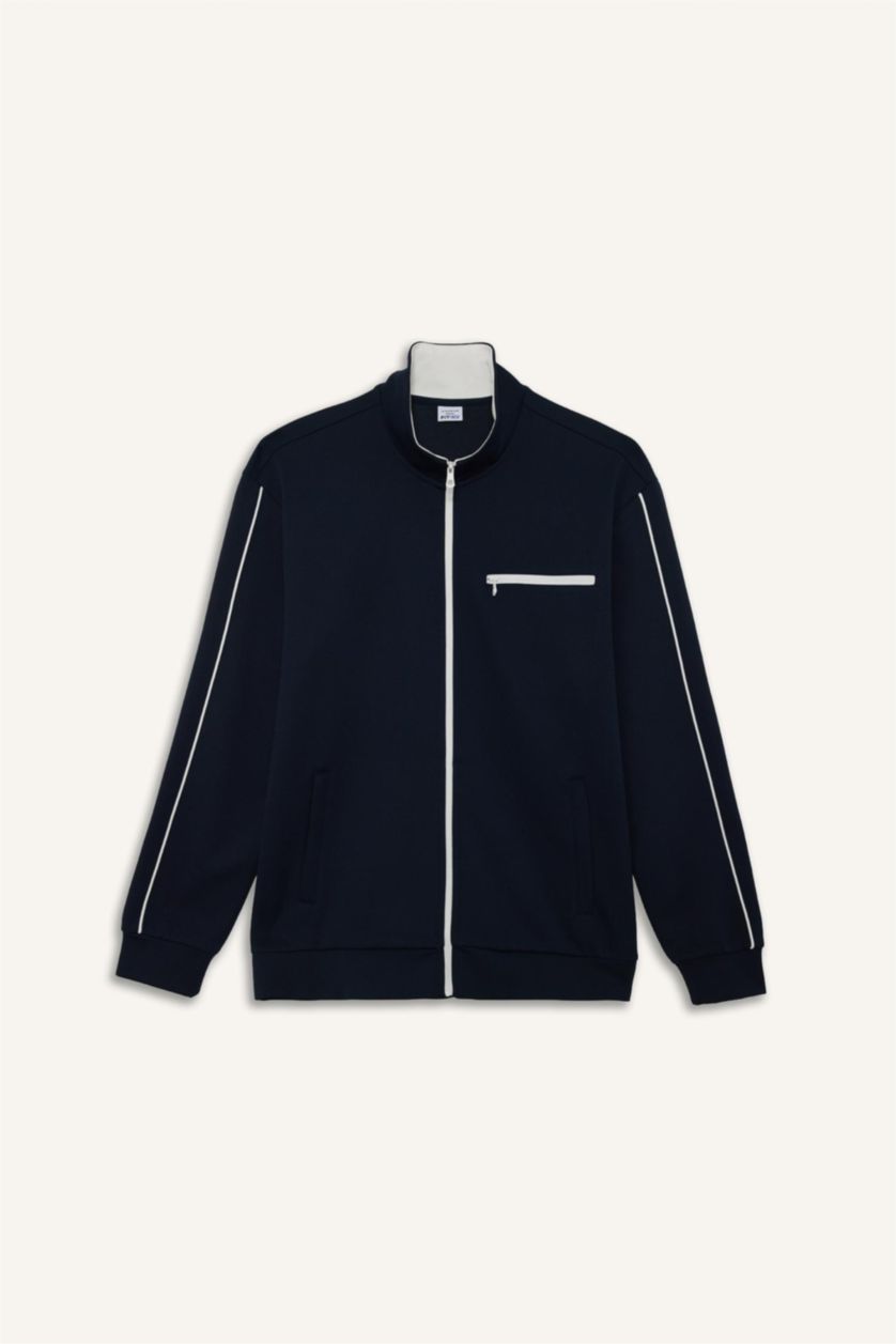 Man NAVY Standard Fit High Neck Sweatshirt