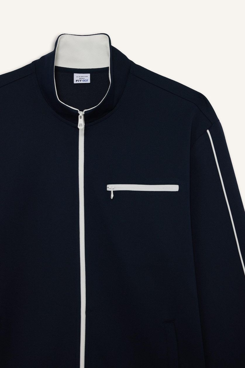 Man NAVY Standard Fit High Neck Sweatshirt