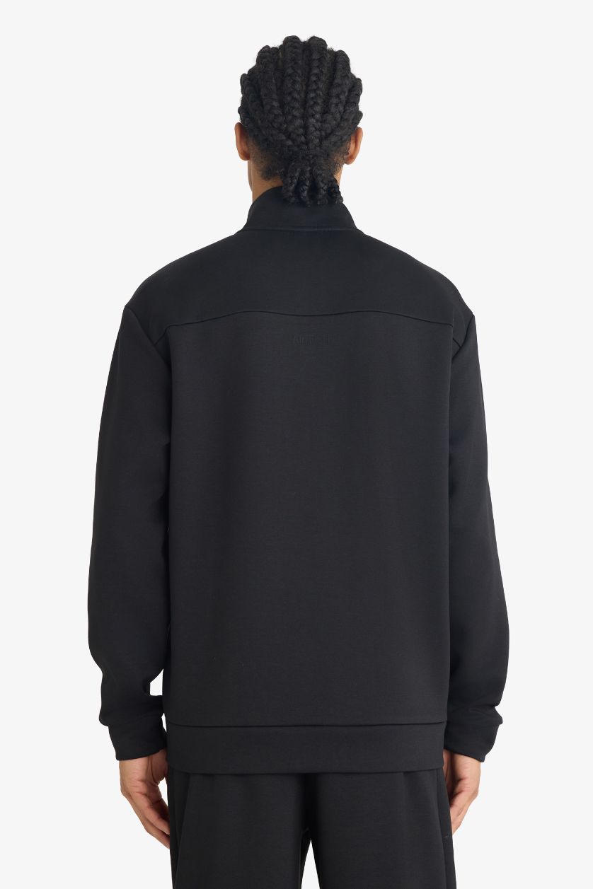 Erkek Siyah Standart Fıt Dik Yaka Hırka