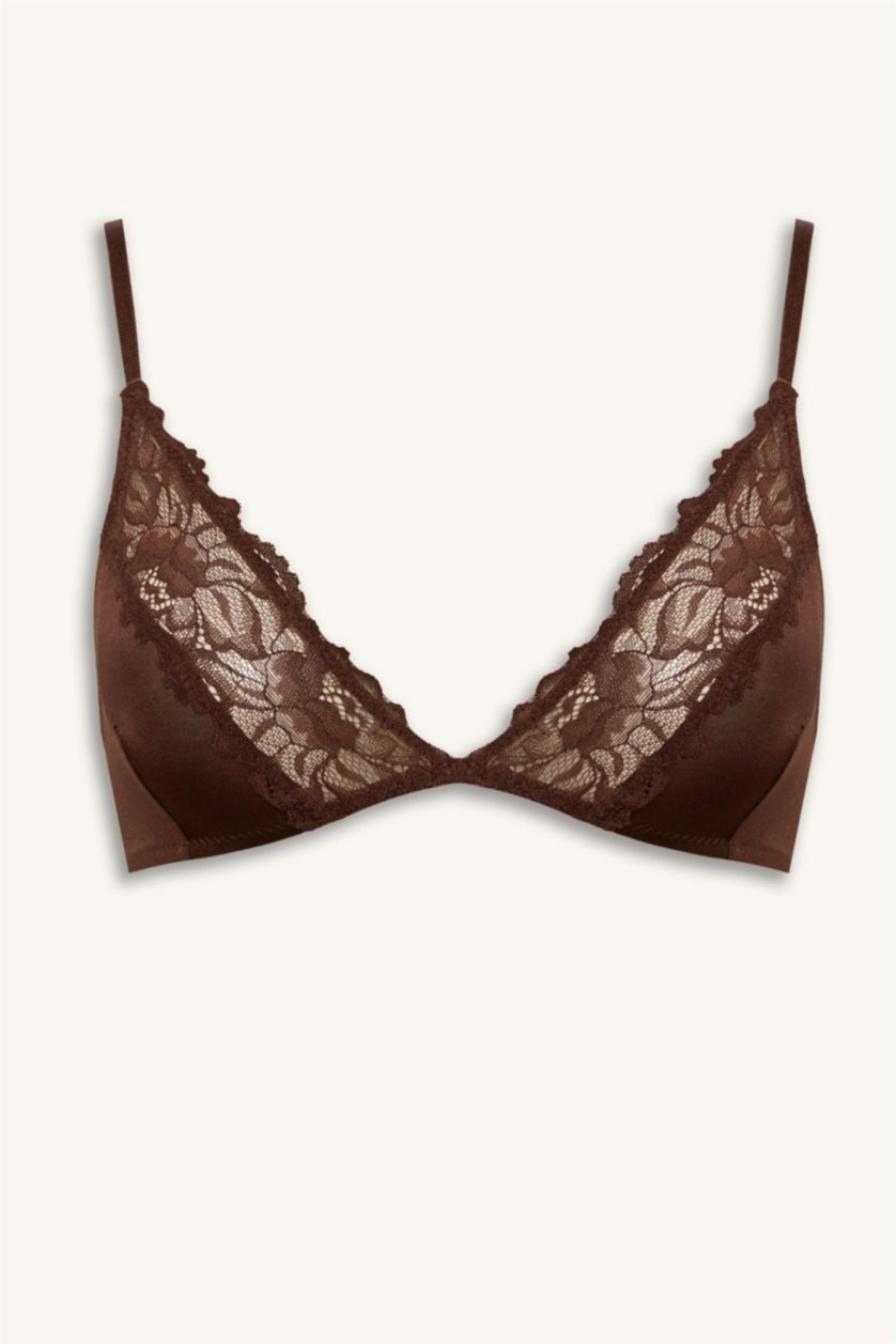 WOMAN Brown Wireless with Lace Bra