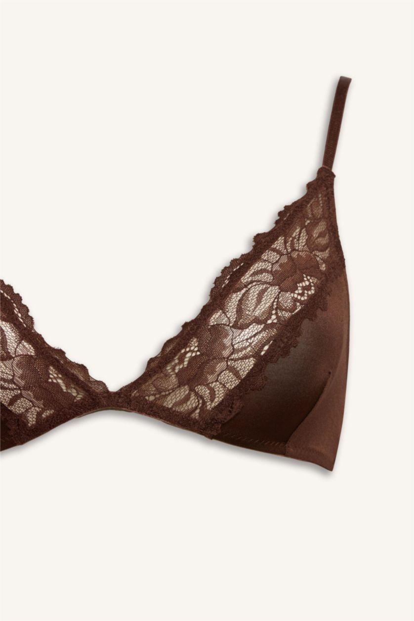 WOMAN Brown Wireless with Lace Bra