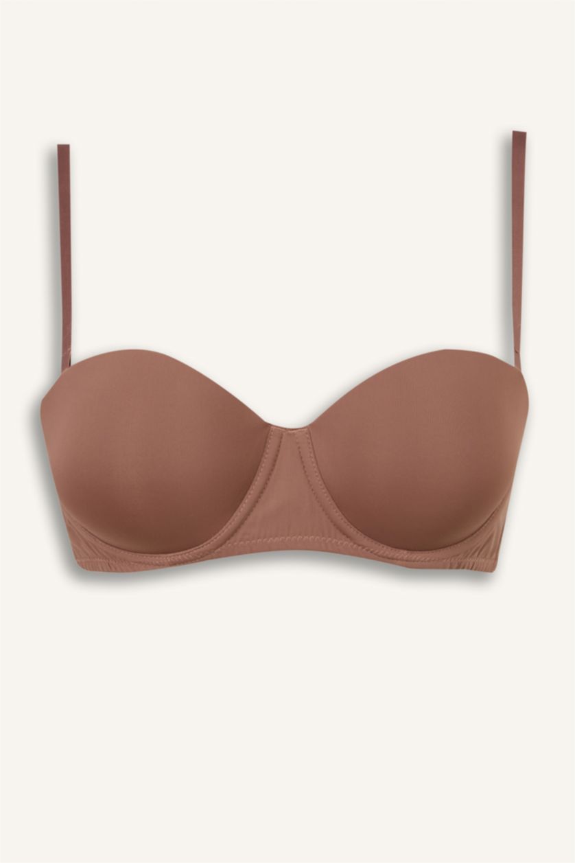 Kadın Açık Kahve Kaplı Yarım Dolgulu Straplez Sütyen