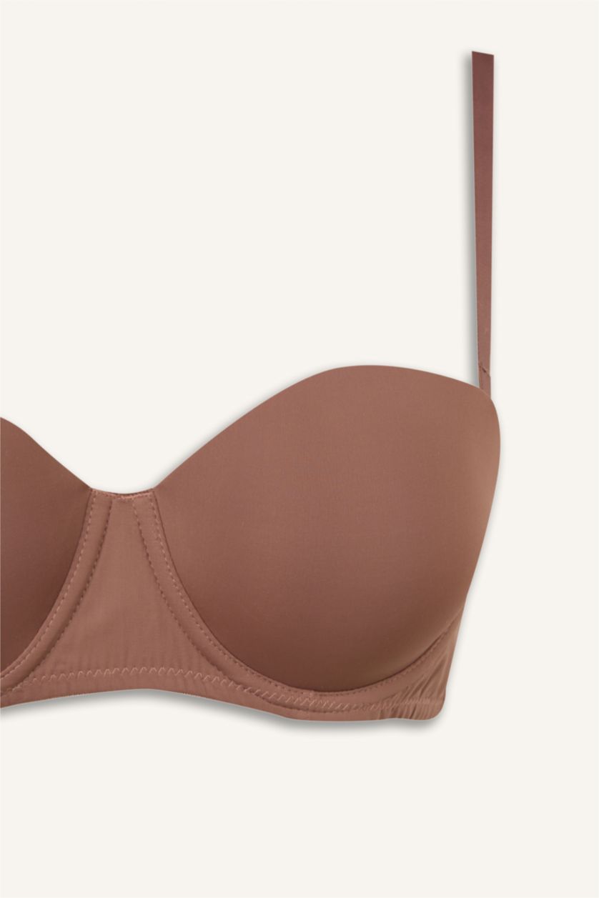 Kadın Açık Kahve Kaplı Yarım Dolgulu Straplez Sütyen