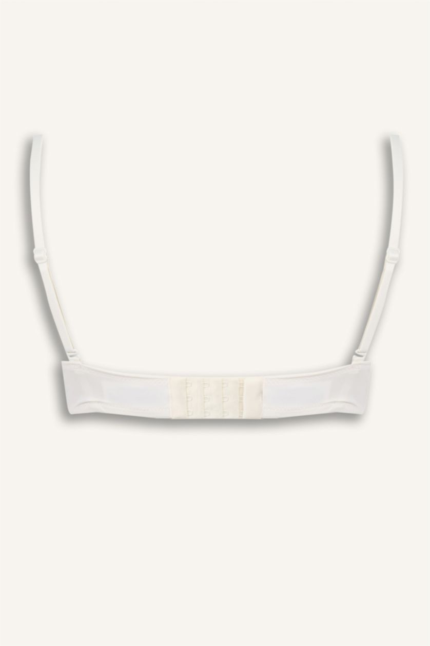Kadın Ekru Micro Kaplı Yarım Dolgulu Balenli Straplez Sütyen