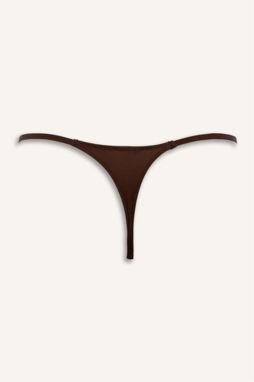 WOMAN Brown Lace Satin Slip Panty