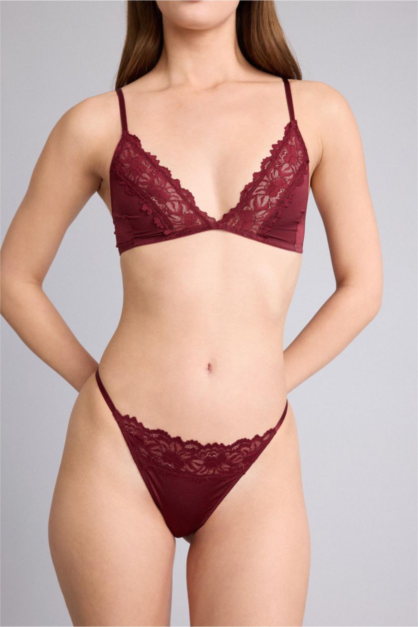 حريمي خمري كلوت ستان بتفاصيل دانتيل