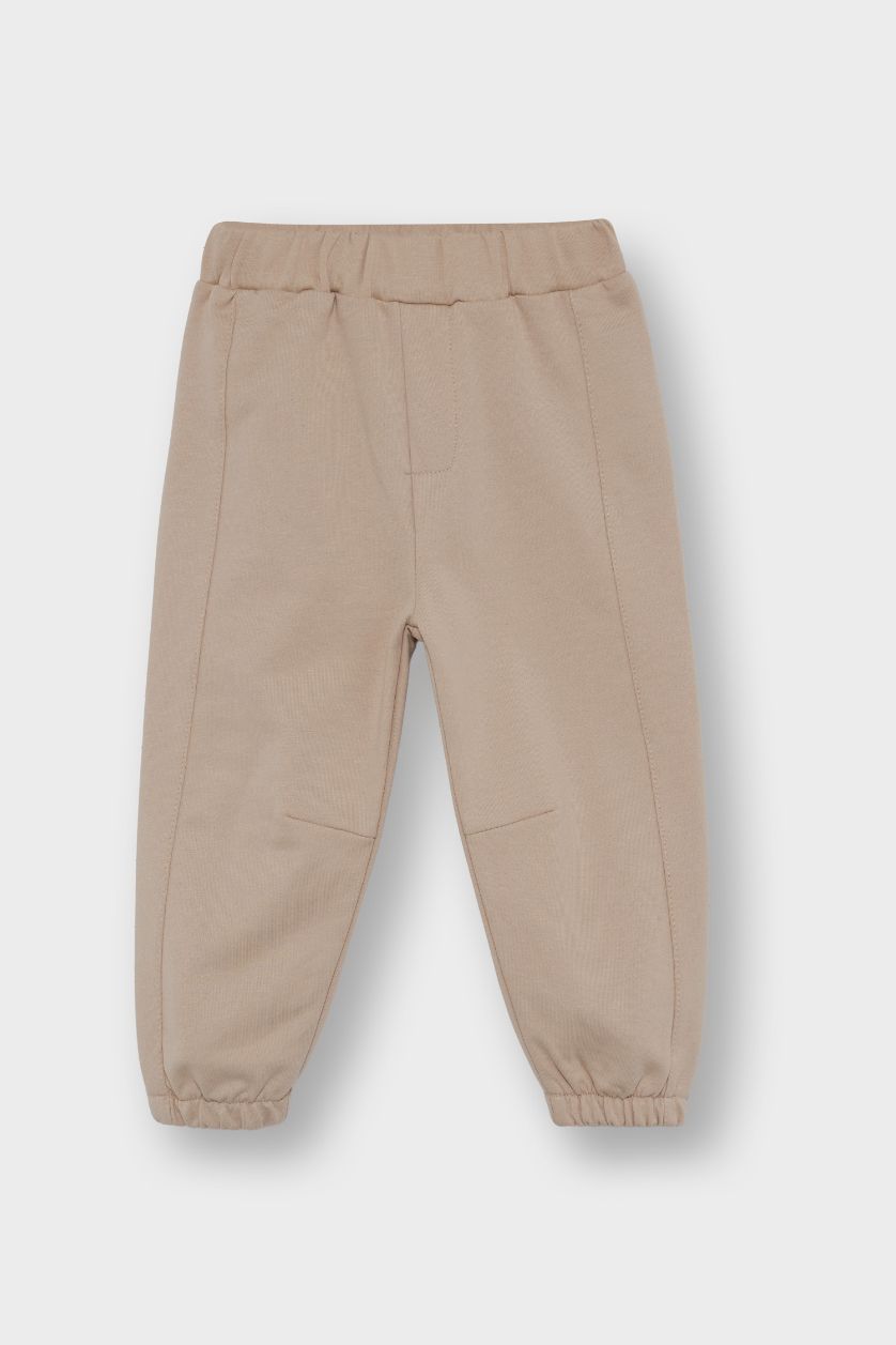 طفل صغير بيج بنطرون بجامة رياضي بيبي ولادي قماش خفيف قصة عادية - قطعتين