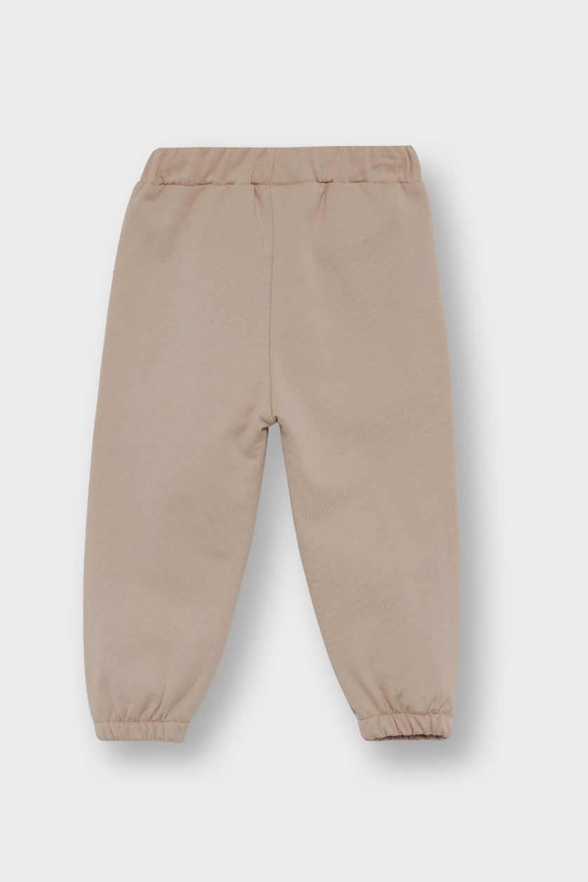 طفل صغير بيج بنطرون بجامة رياضي بيبي ولادي قماش خفيف قصة عادية - قطعتين