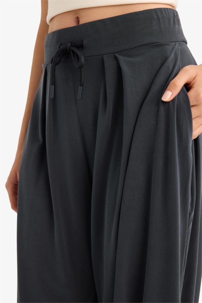 Woman Anthracite Oversize Fit modal Trousers