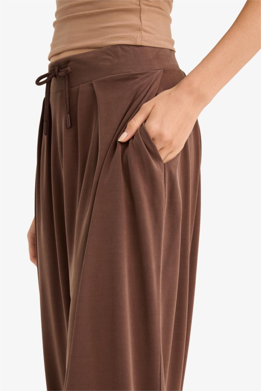 Kadın Koyu Kahve Oversıze Modal Pantolon