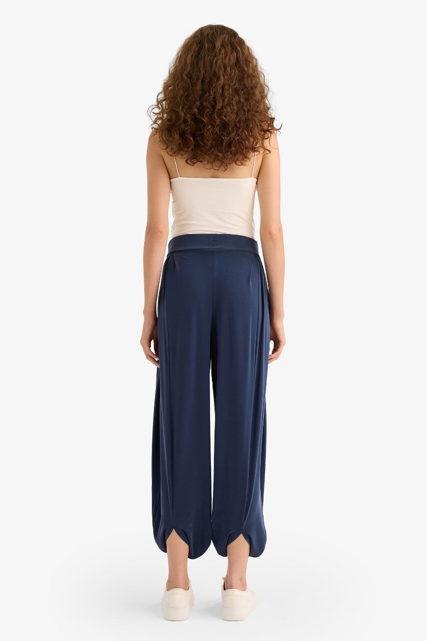 Woman NAVY Oversize Fit Modal Trousers