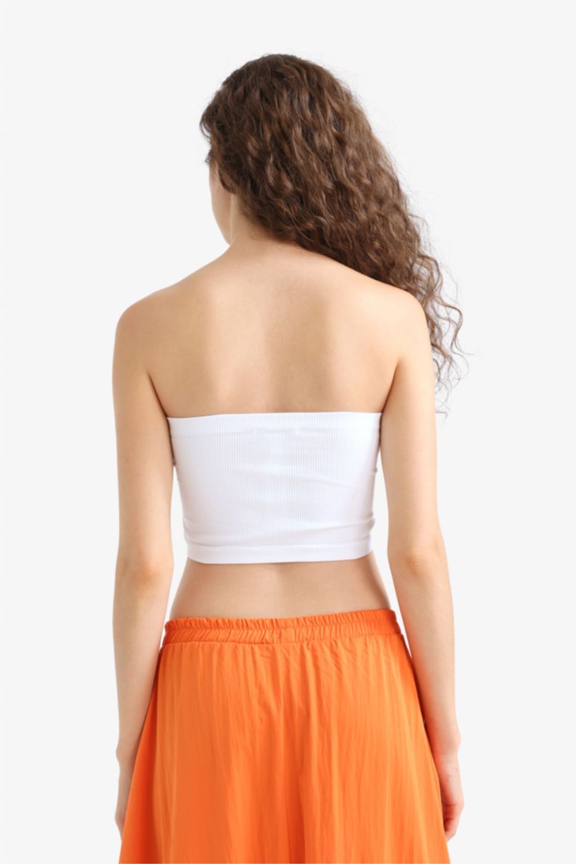 نساء أبيض فانيلة مخصر بدون حمالات و بدون خياطة