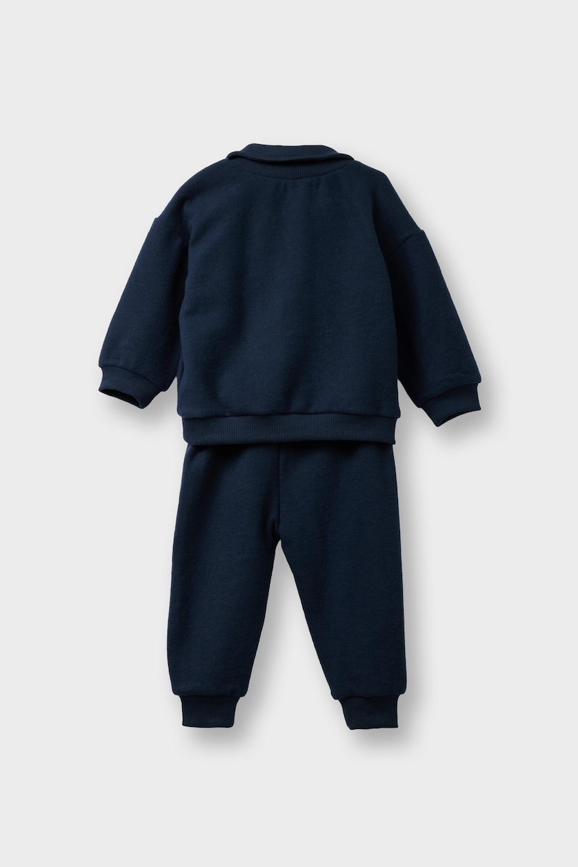 Baby Boys NAVY 2 piece Regular Fit Shirt Collar Slogan Set