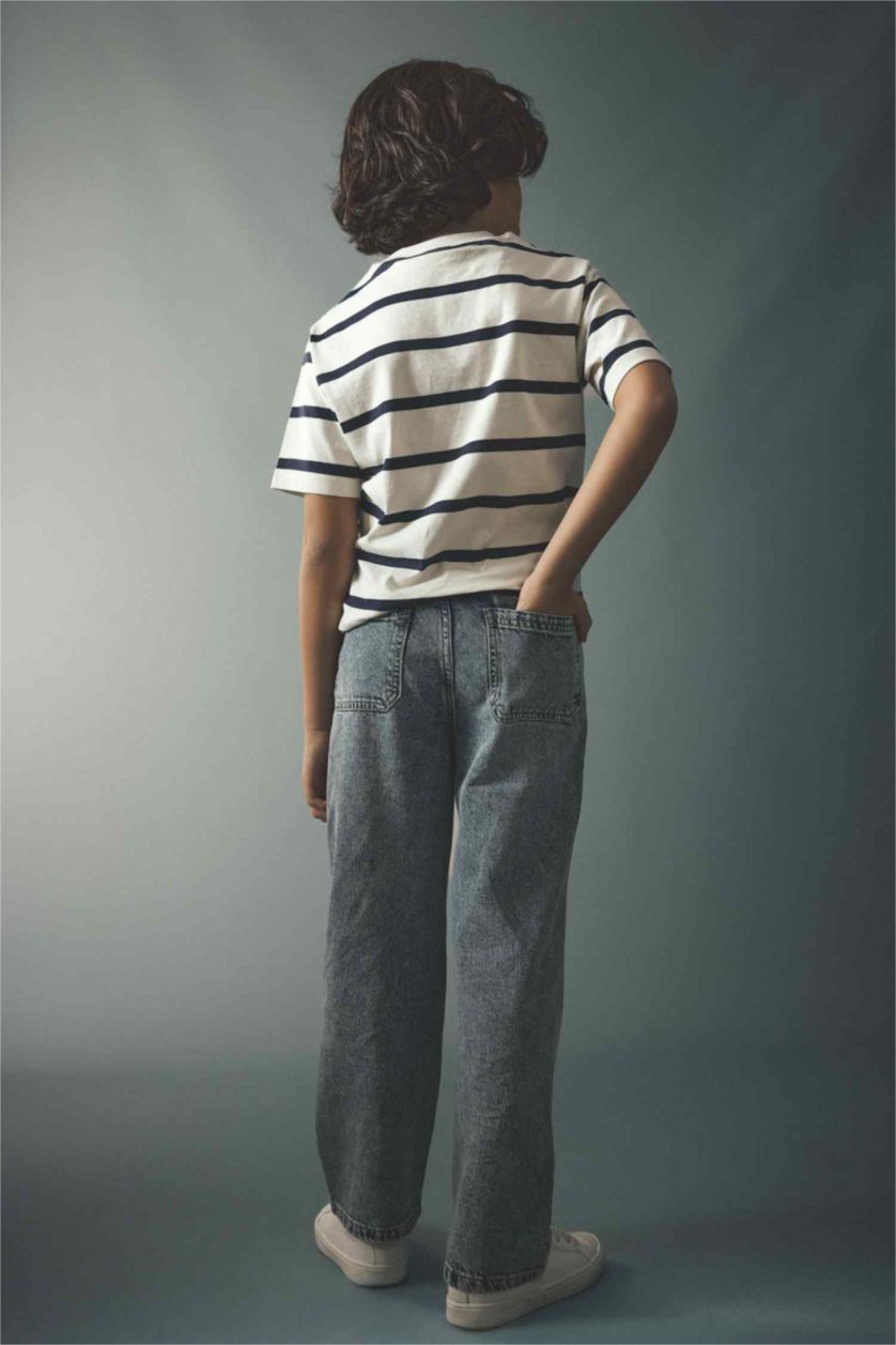 Ұлдар Және Жасөспірімдер Ашық Көк Ер балаларға арналған Wide Leg тік балақ джинс шалбар