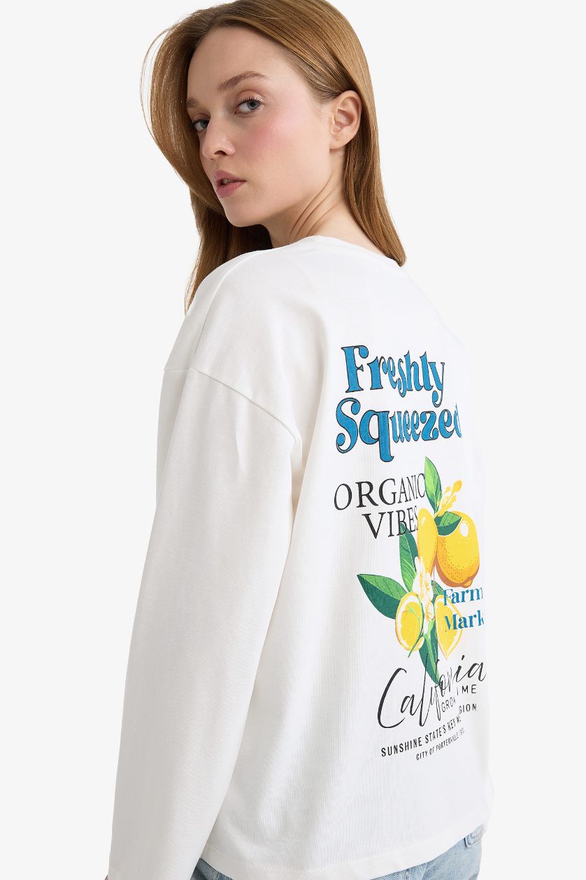 WOMAN Ecru Loose Fit Crew Neck Long Sleeve Tunic