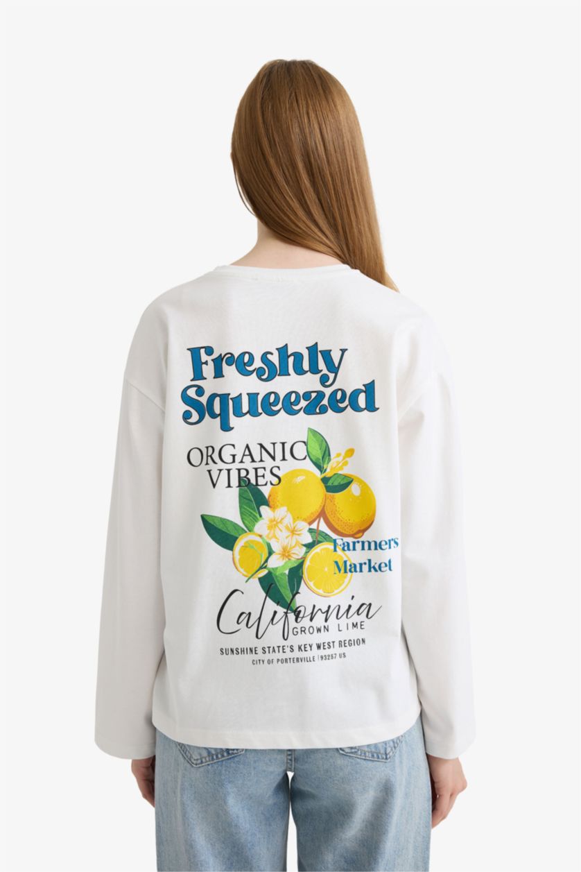 WOMAN Ecru Loose Fit Crew Neck Long Sleeve Tunic