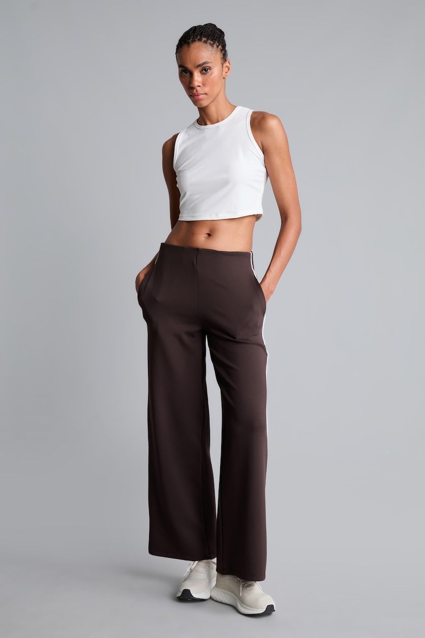 نساء بني Wide Leg Trousers