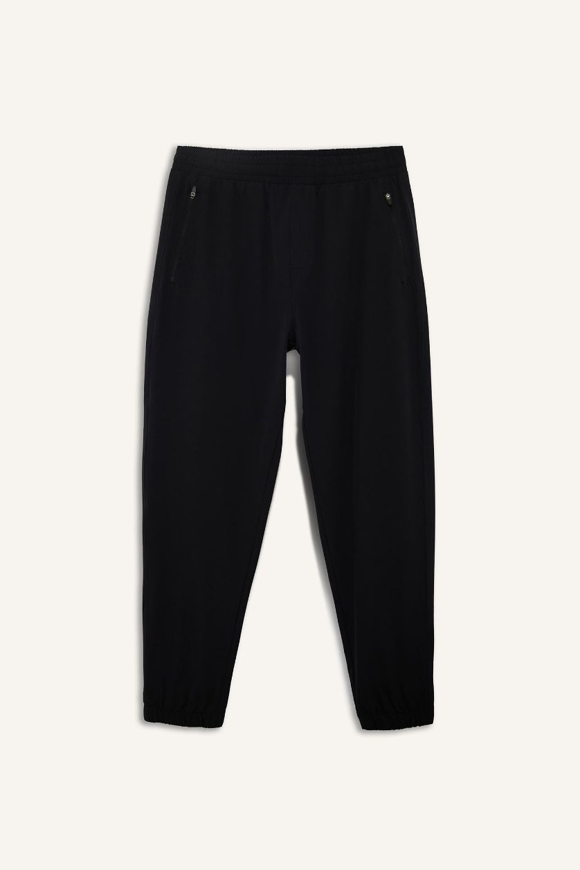 Man Black Slim Fit Woven Jogger