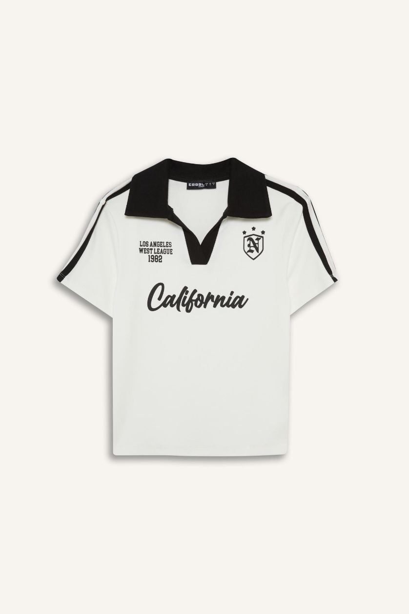 نساء اوف وايت تيشيرت نص ردن سليم فيت مخصر