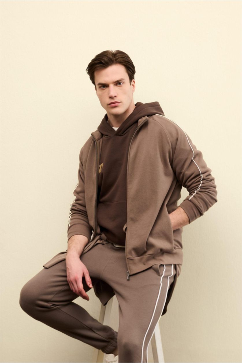 Мужчины Светло коричневый Дышащий кардиган Boxy Fit