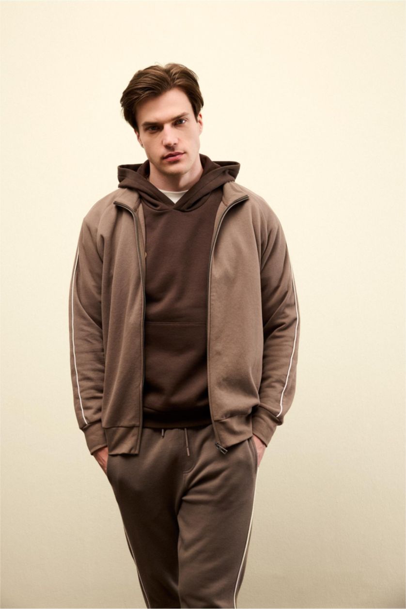 Мужчины Светло коричневый Дышащий кардиган Boxy Fit