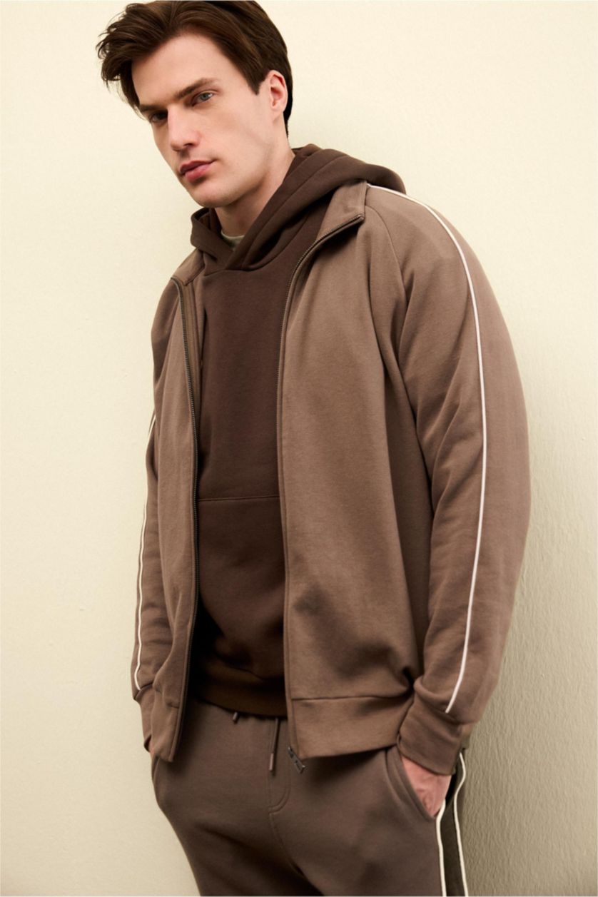 Мужчины Светло коричневый Дышащий кардиган Boxy Fit