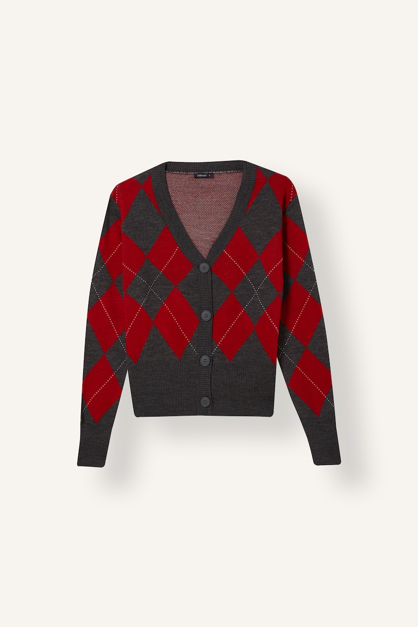 FEMME Anthracite Cardigan à col V et boutons Coupe slim