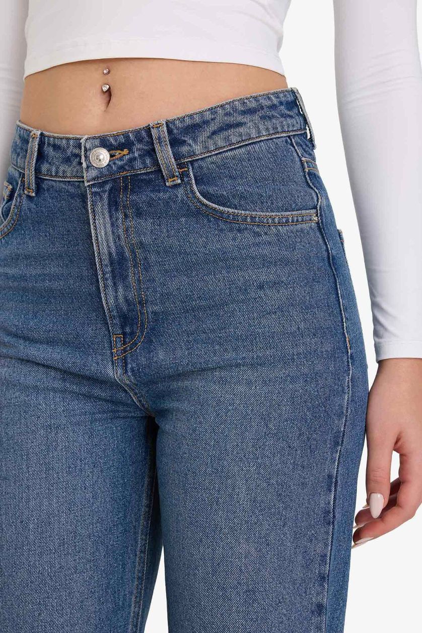 WOMAN Blue 90's Wide Leg High Waist Straight Leg Jeans
