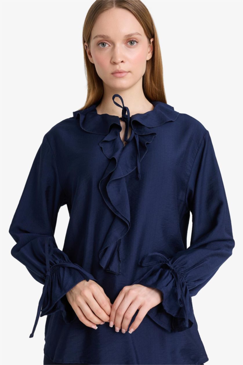 WOMAN NAVY Regular Fit Long Sleeve Tunic