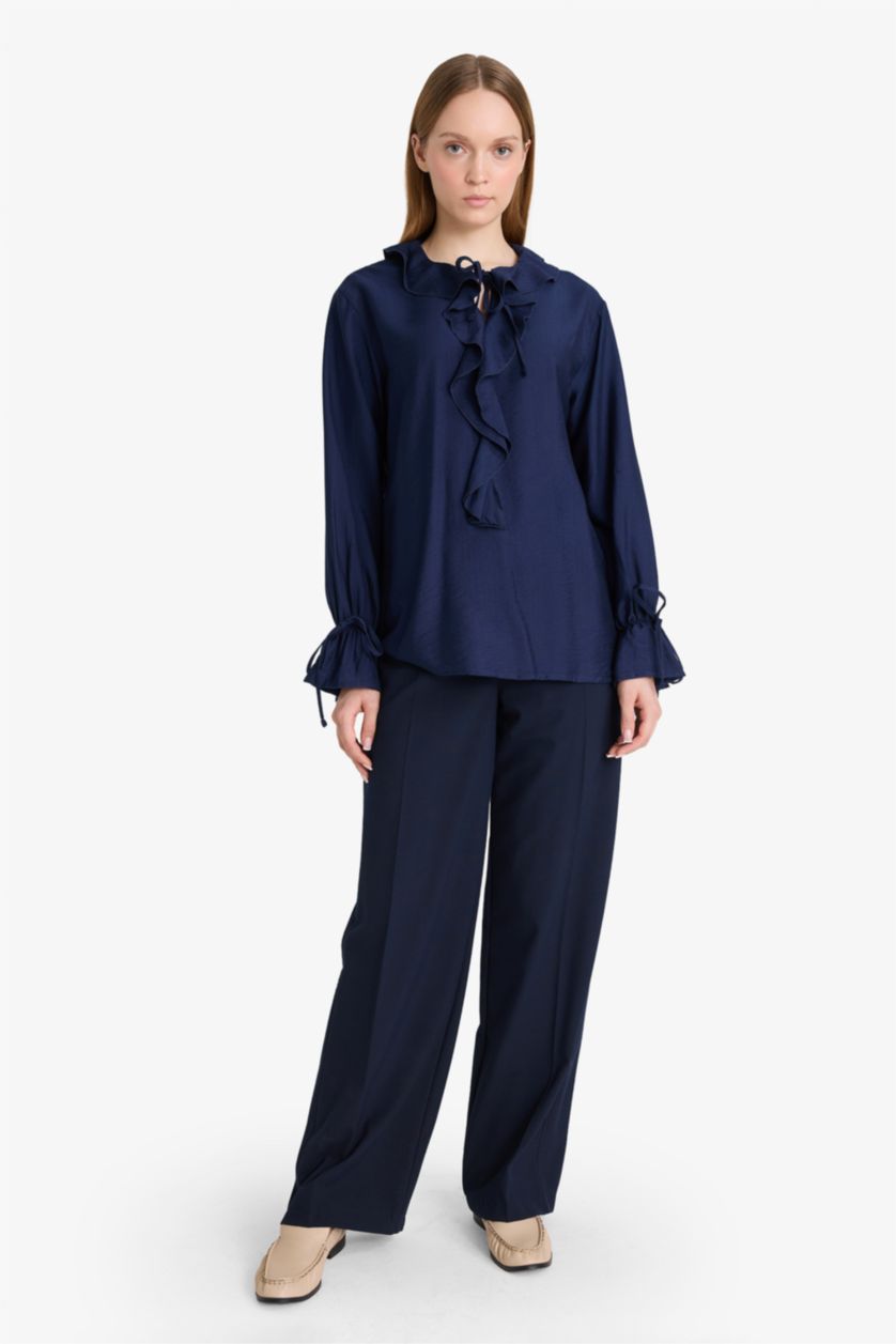 WOMAN NAVY Regular Fit Long Sleeve Tunic