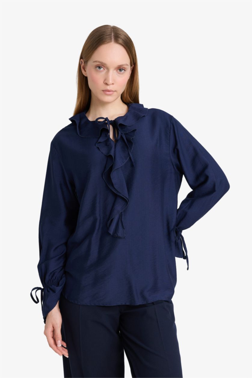 WOMAN NAVY Regular Fit Long Sleeve Tunic