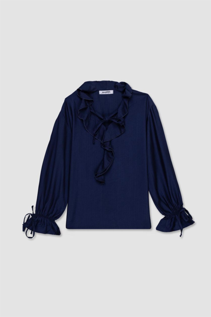 WOMAN NAVY Regular Fit Long Sleeve Tunic