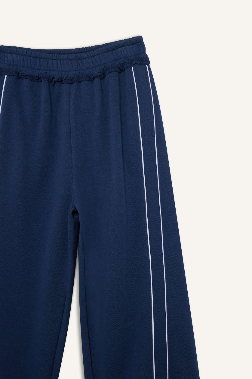 Женщины Синий Штаны с широкой штаниной на резинке
