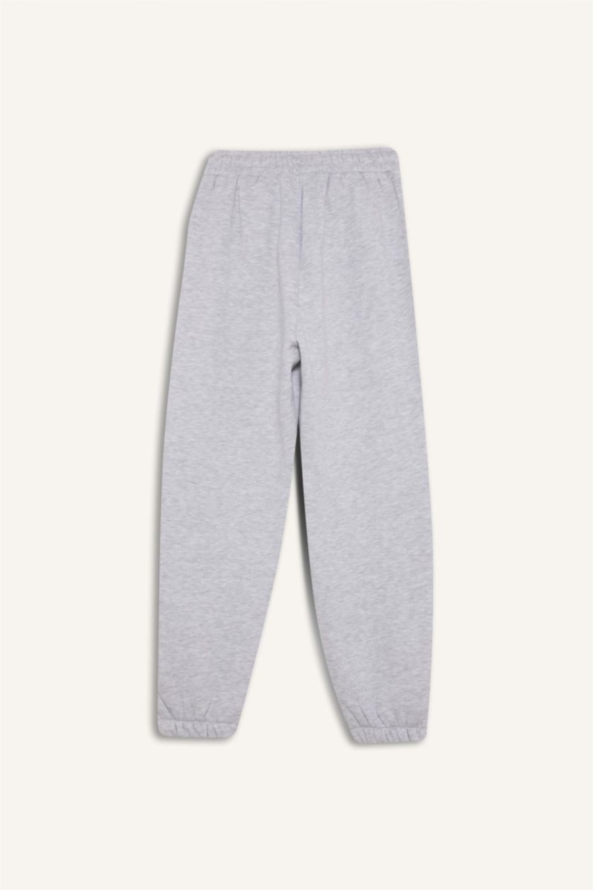 WOMAN Grey Melange Jogger Fit Basic Thick Fabric Sweatpants