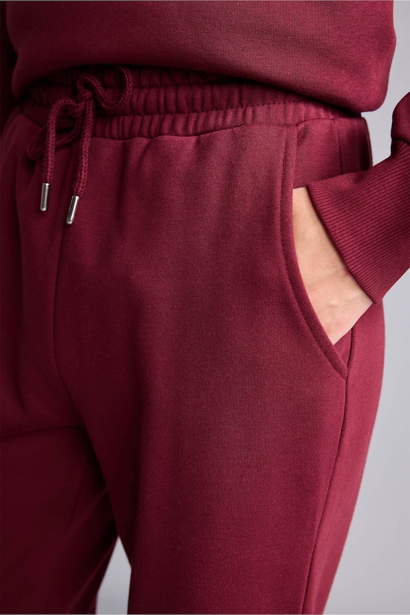 Woman Bordeaux jogger Thick Sweatshirt Fabric Trousers
